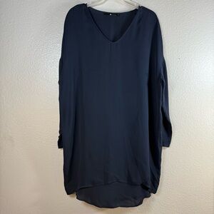 Jarbo Navy Blue V-Neck Tunic Dress SZ:2
